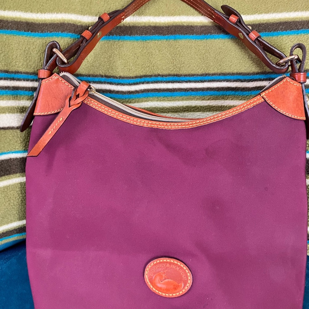Dooney & Bourke Purple/Maroon and Orange Hobo Bag